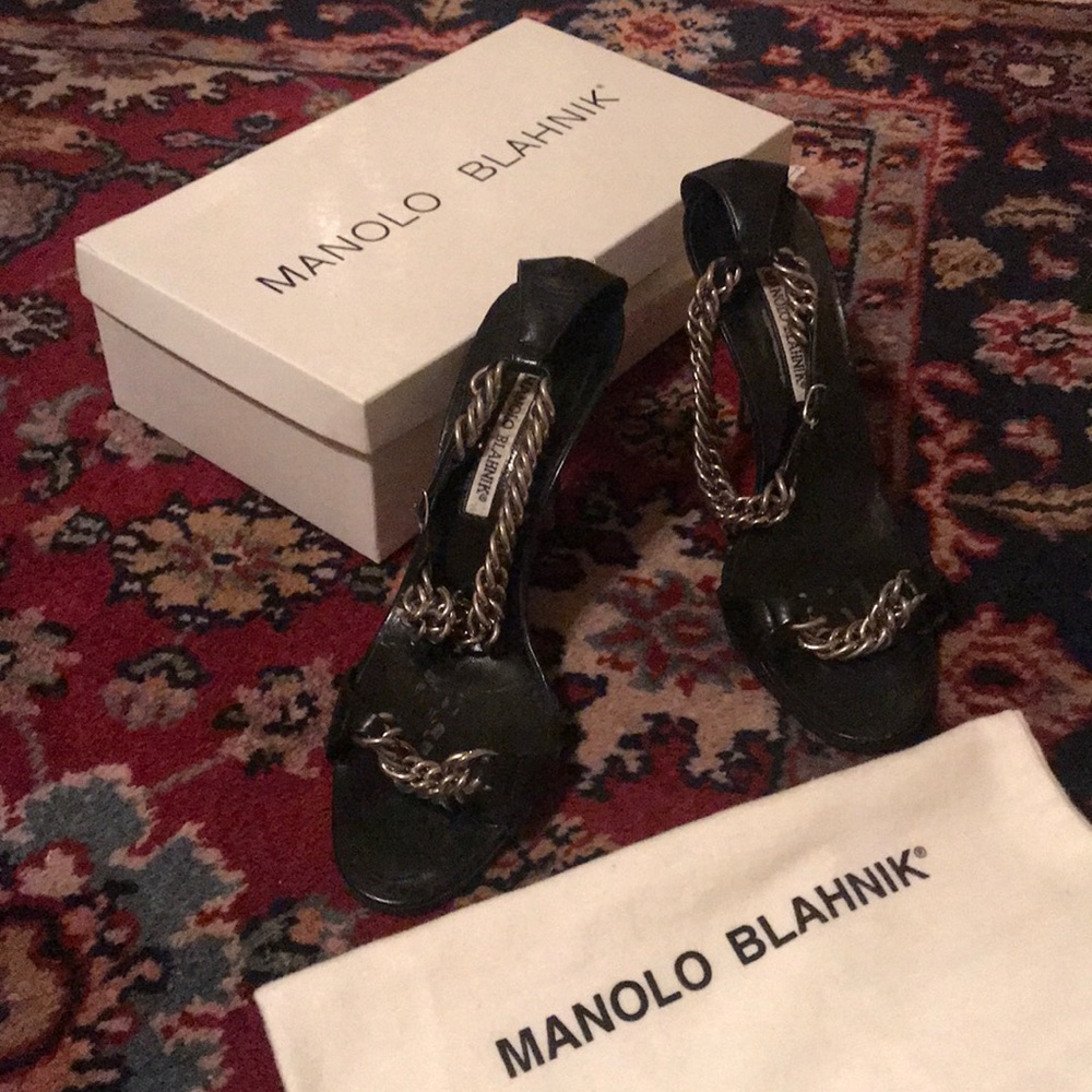 Manolo Blahnik Chain Strap Stilettos - 39.5